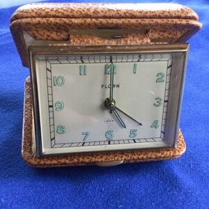 Vintage Florn Travel Alarm Clock, working